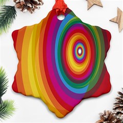 Circle Rainbow Color Hole Rasta Ornament (snowflake) by Mariart