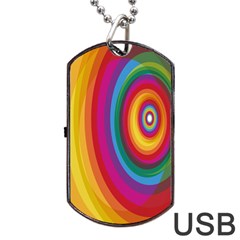 Circle Rainbow Color Hole Rasta Dog Tag Usb Flash (two Sides) by Mariart