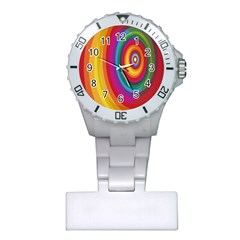 Circle Rainbow Color Hole Rasta Plastic Nurses Watch by Mariart