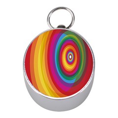 Circle Rainbow Color Hole Rasta Mini Silver Compasses by Mariart