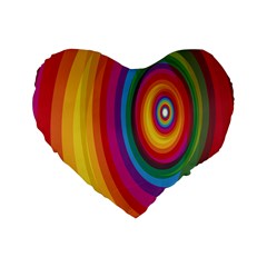 Circle Rainbow Color Hole Rasta Standard 16  Premium Flano Heart Shape Cushions by Mariart