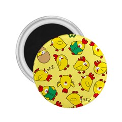 Animals Yellow Chicken Chicks Worm Green 2 25  Magnets by Mariart