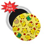 Animals Yellow Chicken Chicks Worm Green 2.25  Magnets (100 pack)  Front