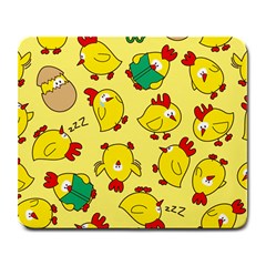 Animals Yellow Chicken Chicks Worm Green Large Mousepads by Mariart