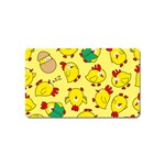 Animals Yellow Chicken Chicks Worm Green Magnet (Name Card) Front