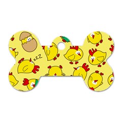 Animals Yellow Chicken Chicks Worm Green Dog Tag Bone (one Side)