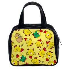 Animals Yellow Chicken Chicks Worm Green Classic Handbags (2 Sides) by Mariart