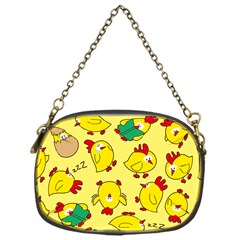 Animals Yellow Chicken Chicks Worm Green Chain Purses (one Side)  by Mariart