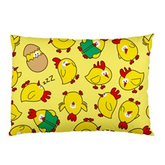 Animals Yellow Chicken Chicks Worm Green Pillow Case by Mariart