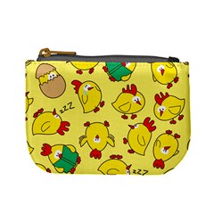 Animals Yellow Chicken Chicks Worm Green Mini Coin Purses by Mariart