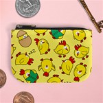 Animals Yellow Chicken Chicks Worm Green Mini Coin Purses Front