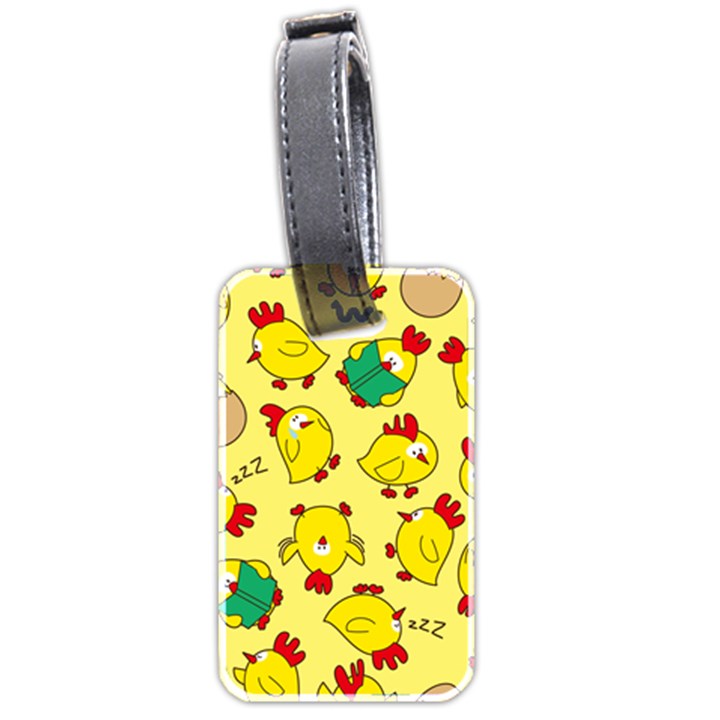 Animals Yellow Chicken Chicks Worm Green Luggage Tags (Two Sides)