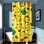 Animals Yellow Chicken Chicks Worm Green Shower Curtain 36  x 72  (Stall)  Curtain(36 X72 ) - 33.26 x66.24  Curtain(36 X72 )