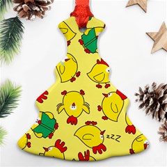 Animals Yellow Chicken Chicks Worm Green Ornament (christmas Tree)  by Mariart