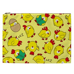 Animals Yellow Chicken Chicks Worm Green Cosmetic Bag (xxl)  by Mariart