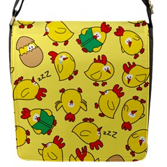 Animals Yellow Chicken Chicks Worm Green Flap Messenger Bag (s) by Mariart