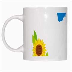 Cloud Blue Sky Sunflower Yellow Green White White Mugs by Mariart