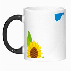 Cloud Blue Sky Sunflower Yellow Green White Morph Mugs by Mariart