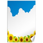 Cloud Blue Sky Sunflower Yellow Green White Canvas 24  x 36  23.35 x34.74  Canvas - 1