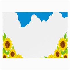 Cloud Blue Sky Sunflower Yellow Green White Large Glasses Cloth by Mariart