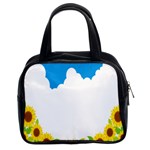 Cloud Blue Sky Sunflower Yellow Green White Classic Handbags (2 Sides) Front