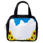 Cloud Blue Sky Sunflower Yellow Green White Classic Handbags (2 Sides) Back