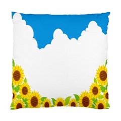 Cloud Blue Sky Sunflower Yellow Green White Standard Cushion Case (two Sides) by Mariart