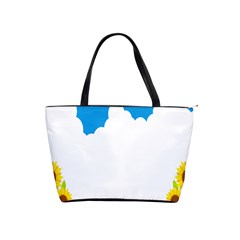 Cloud Blue Sky Sunflower Yellow Green White Shoulder Handbags by Mariart