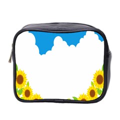 Cloud Blue Sky Sunflower Yellow Green White Mini Toiletries Bag 2-side by Mariart