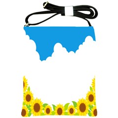 Cloud Blue Sky Sunflower Yellow Green White Shoulder Sling Bags by Mariart