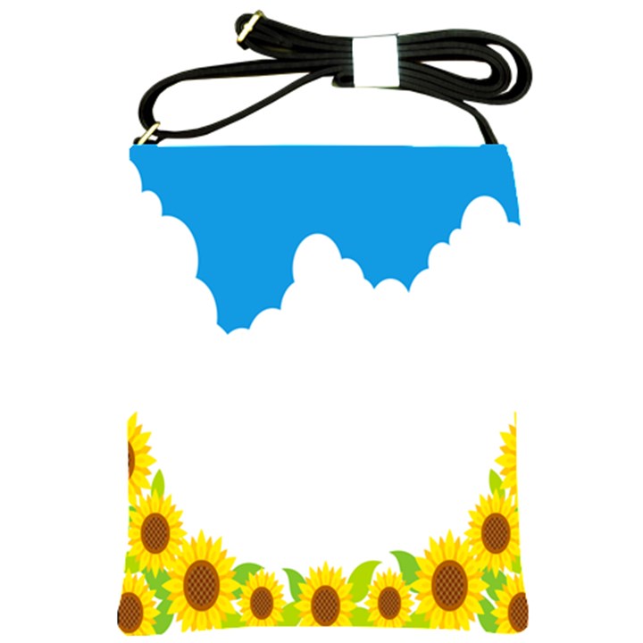 Cloud Blue Sky Sunflower Yellow Green White Shoulder Sling Bags