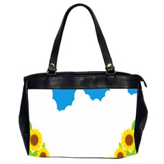 Cloud Blue Sky Sunflower Yellow Green White Office Handbags (2 Sides)  by Mariart