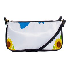 Cloud Blue Sky Sunflower Yellow Green White Shoulder Clutch Bags by Mariart