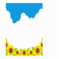 Cloud Blue Sky Sunflower Yellow Green White Small Garden Flag (two Sides) by Mariart