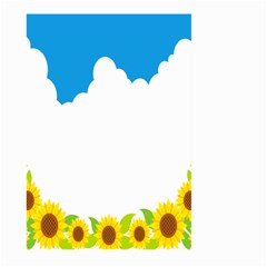 Cloud Blue Sky Sunflower Yellow Green White Large Garden Flag (two Sides) by Mariart