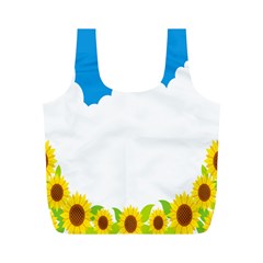 Cloud Blue Sky Sunflower Yellow Green White Full Print Recycle Bags (m)  by Mariart