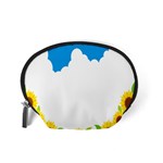 Cloud Blue Sky Sunflower Yellow Green White Accessory Pouches (Small)  Back