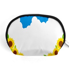 Cloud Blue Sky Sunflower Yellow Green White Accessory Pouches (medium)  by Mariart