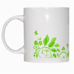 Butterfly Green Flower Floral Leaf Animals White Mugs by Mariart