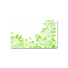 Butterfly Green Flower Floral Leaf Animals Magnet (name Card) by Mariart