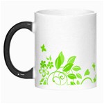 Butterfly Green Flower Floral Leaf Animals Morph Mugs Left