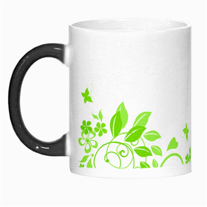 Butterfly Green Flower Floral Leaf Animals Morph Mugs