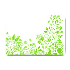 Butterfly Green Flower Floral Leaf Animals Small Doormat  by Mariart