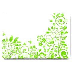 Butterfly Green Flower Floral Leaf Animals Large Doormat  by Mariart