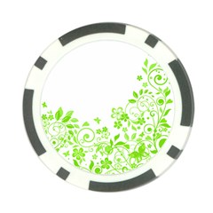 Butterfly Green Flower Floral Leaf Animals Poker Chip Card Guard by Mariart