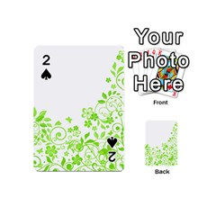 Butterfly Green Flower Floral Leaf Animals Playing Cards 54 (mini)  by Mariart