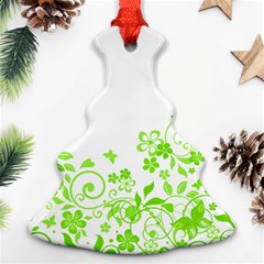 Butterfly Green Flower Floral Leaf Animals Ornament (christmas Tree)  by Mariart