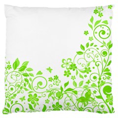 Butterfly Green Flower Floral Leaf Animals Large Cushion Case (two Sides) by Mariart