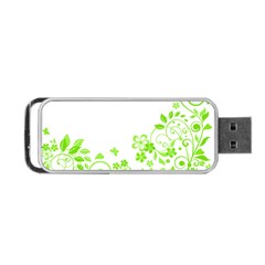 Butterfly Green Flower Floral Leaf Animals Portable Usb Flash (two Sides) by Mariart