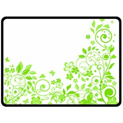 Butterfly Green Flower Floral Leaf Animals Double Sided Fleece Blanket (large)  by Mariart